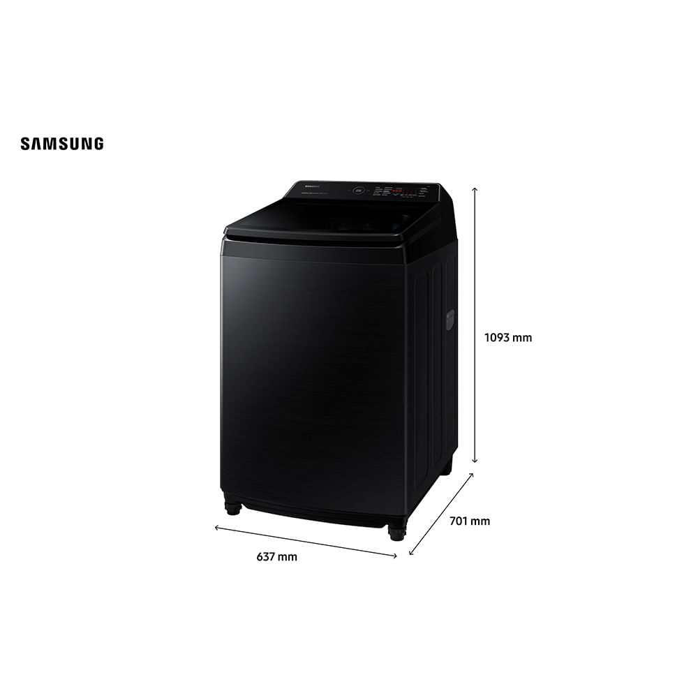 Lavadora de Roupas Smart Samsung 17 Kg Digital Inverter Black Caviar com 10 Programas de Lavagem - WA17CG