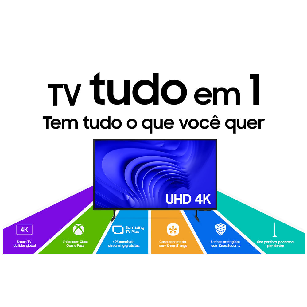 Samsung Smart TV 43" Polegadas UHD 4K 43DU7700 2024 - UN43DU7700GXZD