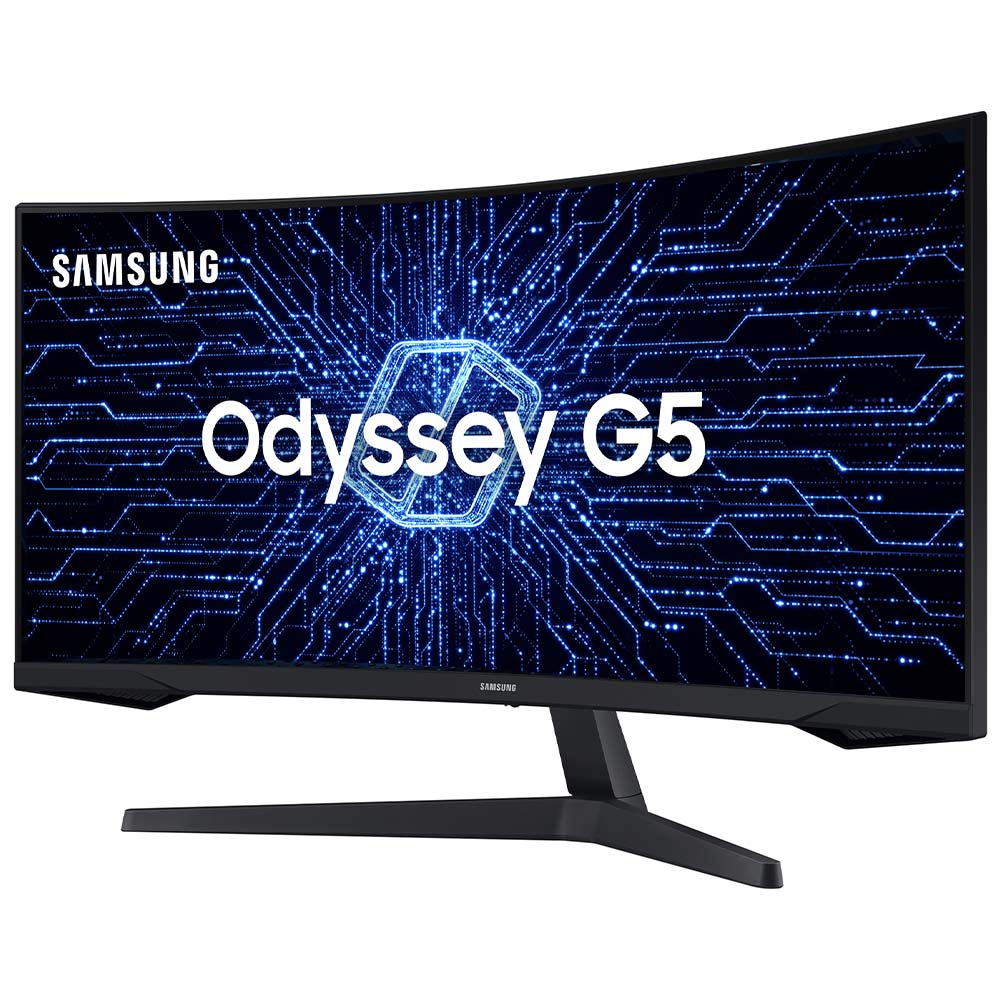 Monitor Gamer Odyssey G5 34" Samsung com 2,500:1 Contraste, Ultra WQHD, 165Hz, 1ms, HDMI - LC34G55TWWLMZD