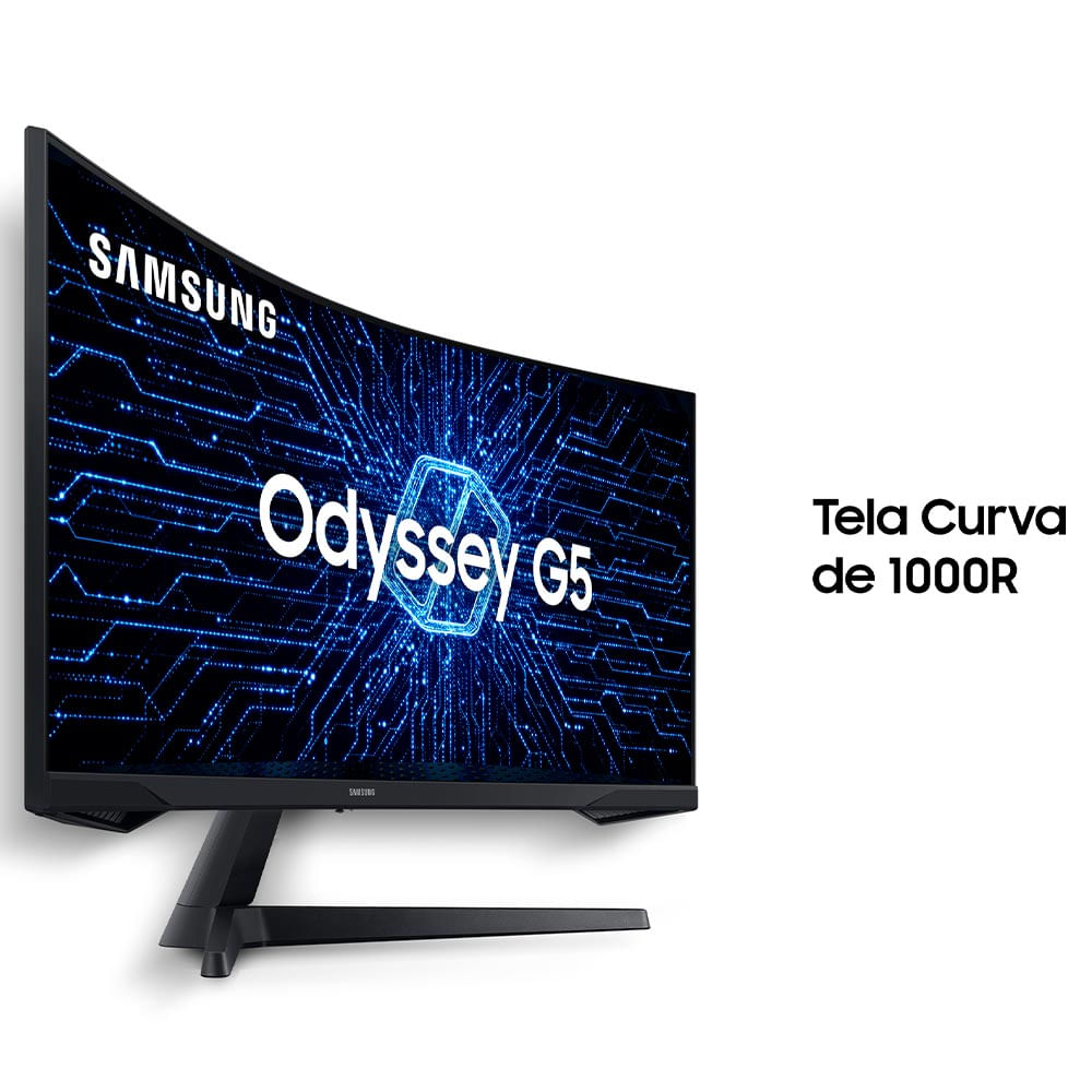 Monitor Gamer Odyssey G5 34" Samsung com 2,500:1 Contraste, Ultra WQHD, 165Hz, 1ms, HDMI - LC34G55TWWLMZD